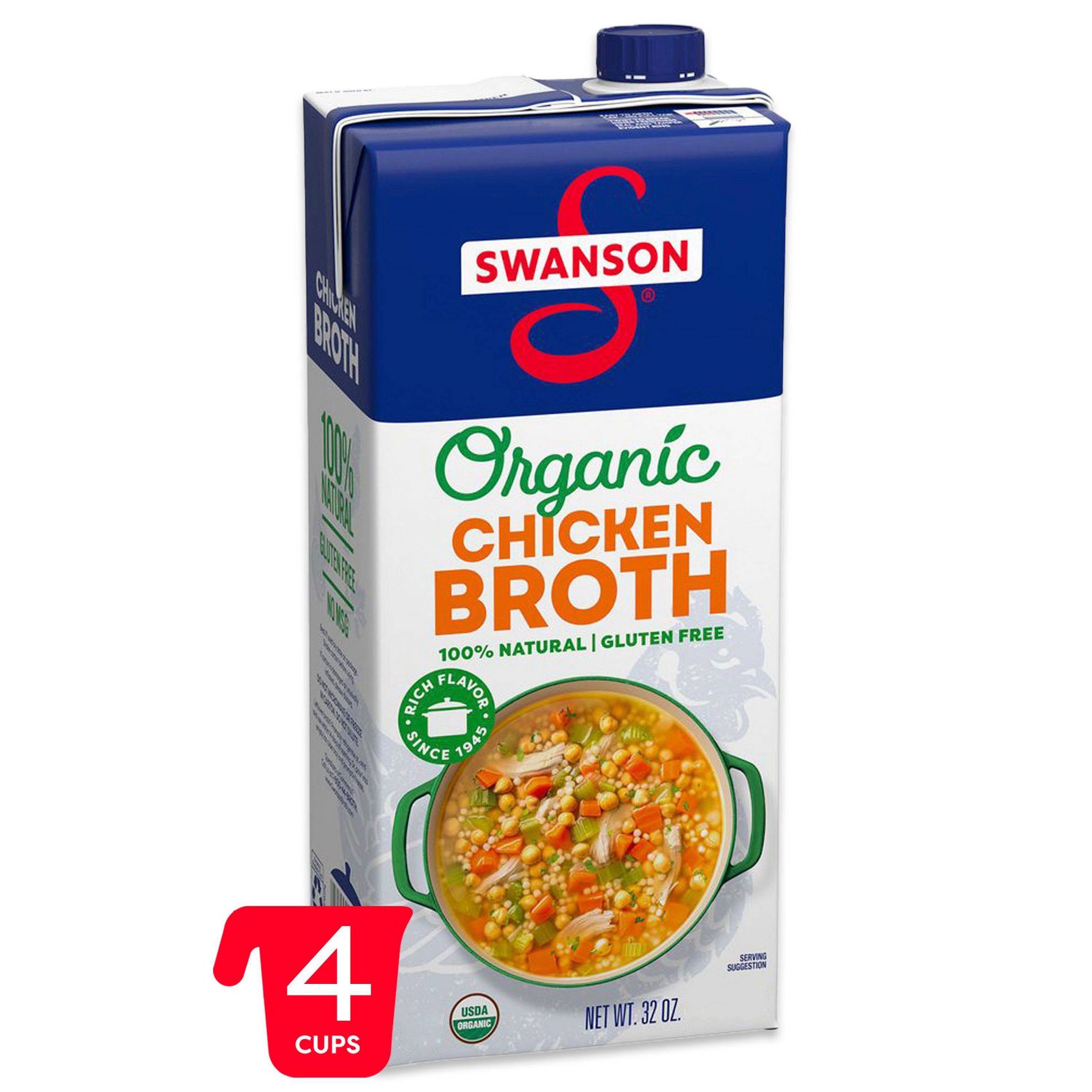 Swanson 100% Natural Gluten Free Organic Free-Range Chicken Broth - 32 oz