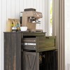 Okak Barn Door Style Buffet Cabinet with Storage for Living Room 34.5" Farmhouse Kitchen Sideboard Cabinet with Adjustable Shelf - 3 of 4