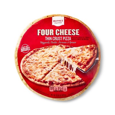 Thin Crust Four Cheese Frozen Pizza - 15.55oz - Market Pantry™