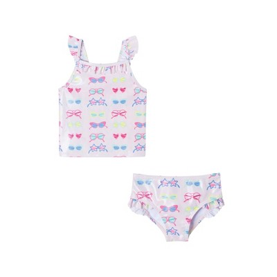 Andy & Evan  Toddler  Foil Sunglasses Print Tankini w/Ruffle Details