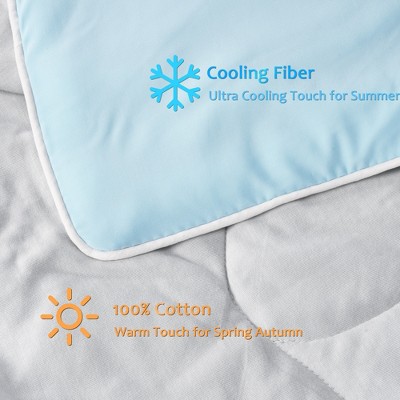 Catalonia Light Blue Reversible Cooling Blanket, 50x60 inches