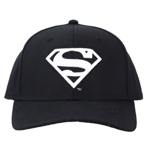 Superman White Logo Black Snapback Hat - 1 of 4