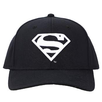 Superman White Logo Black Snapback Hat