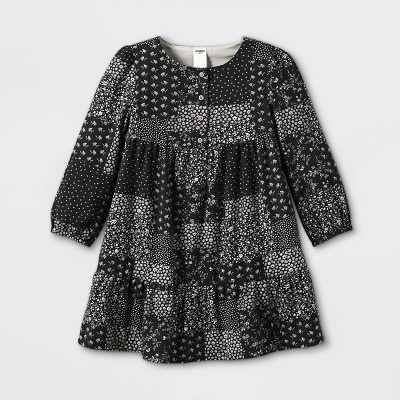 OshKosh B'gosh Toddler Girls' Paisley Long Sleeve Dress - Gray 12M