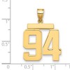Black Bow Jewelry 14k Yellow Gold, Athletic Collection, Large Polished Number 94 Pendant - 2 of 3