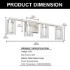 DORESshop 26 in. 28-Watt 4-Light Brushed Nickel Crystal LED Integrated Vanity Light for Bathroom, 3000/4000/6000K Adjustable - 4 of 4