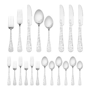 REGALWOVEN 20 Pieces 4 Sets Floral Stainless Steel Rust-Proof Flatware Set - 1 of 4