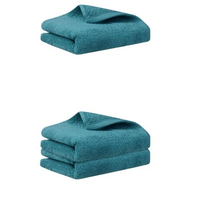 REGALWOVEN 3 Pack Solid Stripe Absorbent Soft Decorative Hand Towels for Bathroom 13" x 30"