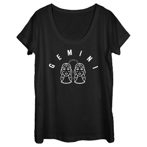 Women's Lost Gods Zodiac Gemini Line Symbol T-Shirt - 1 of 4