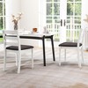 Tangkula Wooden Dining Chair Set of 2 w/ Acacia Wood Legs Padded Cushion Ladder Back - 2 of 4