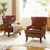 Set of 2 Gonzalo Mid-century Modern Vegan Leather ergonomic Accent Armchair | ARTFUL LIVING DESIGN - 2 of 4