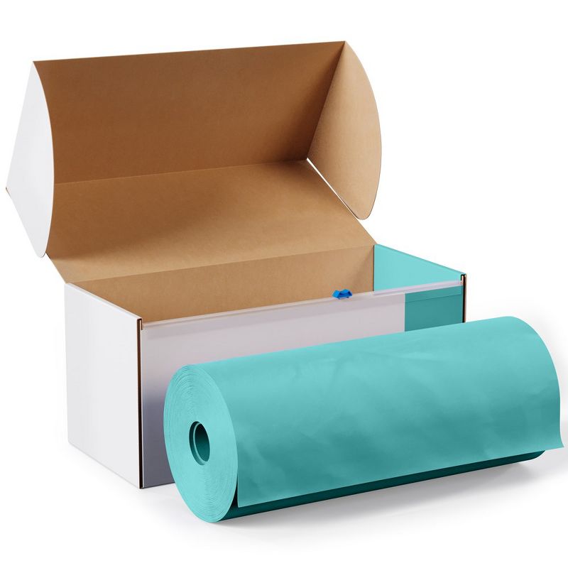 Crown Display Cut to Size Disposable Plastic Tablecloth Roll  With Cutter -54" X 100', 4 of 16