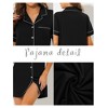 cheibear Women's Notched Collar Button Down Pajama Shirt Dress with Pocket - 4 of 4