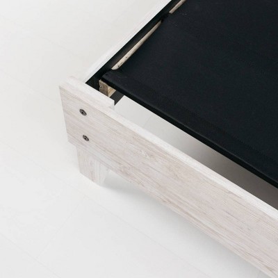 Whitewash Chic Full Platform Bed with Storage Drawer
