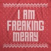 Womens I Am Freaking Merry Tshirt Funny Christmas Spirit Holiday Party Graphic Tee - Crazy Dog Women's T Shirt - 2 of 4