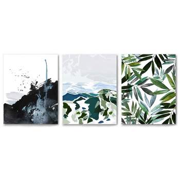 set Of 6) Framed Prints Gallery Wall Art Set Green Mountains By