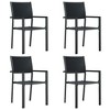 vidaXL Patio Dining Set Outdoor Dining Set Table and Chair Set for Garden - Black 55.1" Table Length 4 Items - 3 of 4