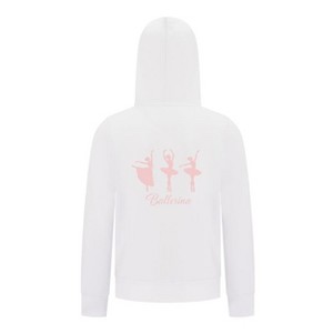 Everyday Kids Ballerina Girls Zip Up Hoodie – Pink Dancer Silhouette Ballet Sweatshirt - 1 of 4