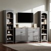 3-Piece Farmhouse Entertainment Center with Storage Cabinet for TVs Up to 70, Mid-Century TV Stand with Bookshelf and Sideboard - 2 of 4