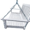 Vynxaria Front Porch Swing with Armrests, Wood Bench Swing with Hanging Chains,for Outdoor Patio ,Garden Yard, porch, backyard,  or sunroom,white - 2 of 4