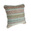 Set of Two 18" Beige Blue and  Striped Cotton Blend Throw Pillows - 4 of 4