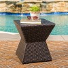 Christopher Knight Home Calhoun Outdoor Wicker Geometric Side Table, Multibrown - 2 of 4