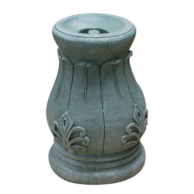 12" Tall Green Polyresin Roman Column Gazing Globe Stand