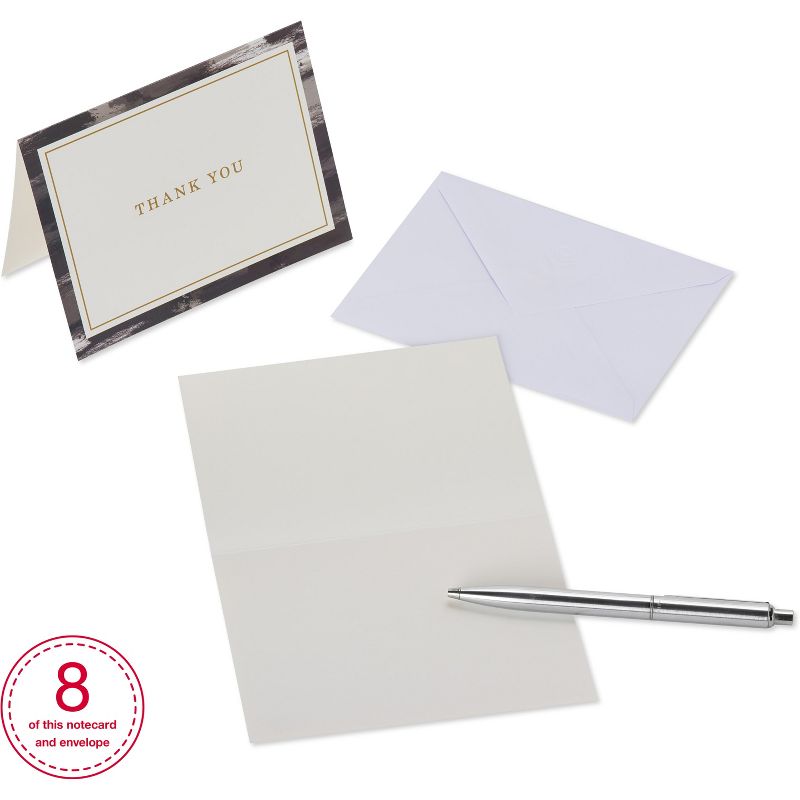 50ct Thank You and Blank Notes with Envelopes Gold/Black, 6 of 12