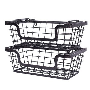 BirdRock Home 2-Pack Wire Hanging Basket for Storage -Oil Rubbed Bronze - 1 of 4