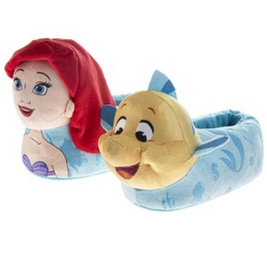 Disney Little Mermaid 3D Slippers Ariel & Flounder Warm Fluffy House Girls' Slippers (Toddler/Little Kids) - 1 of 4