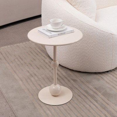 Vynxaria Vintage Round Metal Coffee Table for Small Spaces ¨C Elegant Accent Table