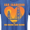 Women's - Instant Message - San Fran Golden Gate Heart Short Sleeve Graphic T-Shirt - 2 of 4