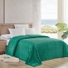 Plazatex Striata Lined Oversized All Season 100% Polyester Blanket Queen Teal - 2 of 4