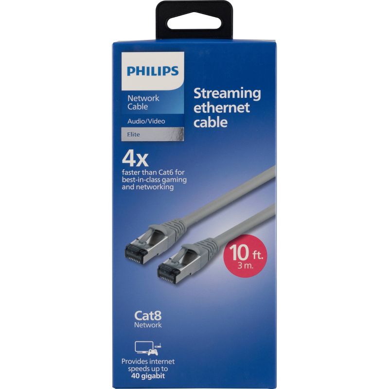 Philips 10&#39; Cat8 Ethernet Cable  - Gray, 3 of 11