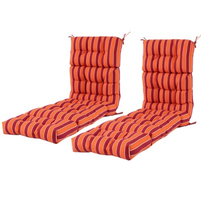 Tangkula 2Pcs Lounge Chair Cushion 73 x 22 Inch High Back Recliner Cushion with 4 Fixing Ties
