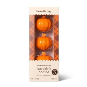 Fall Harvest Pumpkin Shaped White Chocolate Hot Drink Bomb - 2.75oz/3ct - Favorite Day™ - 1 of 4