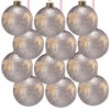 NAYSAYE Party Decoration and Accessories Glass Christmas Ball Ornaments Set of 12 for Christmas Tree Decors, Silver, 3"*3"*0.07" - 2 of 4