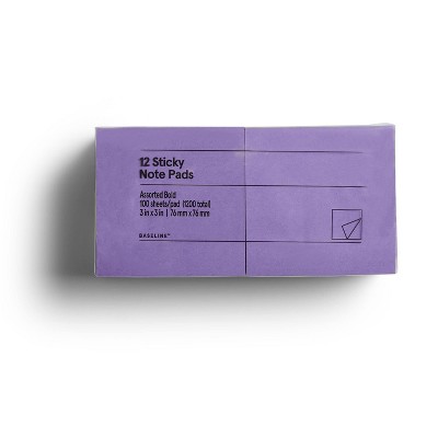 Staples Sticky Notes 3" x 3" 12/Pack BL58464-CC