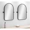 HomeRoots Set of Two Black Arch Iron Framed Bathroom Vanity Mirrors - 2 of 4