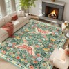 Washable Farmhouse Floral Print Living Room Rugs, Soft Butterfly Print Ultra Thin Bedroom Carpet, Non Slip Textured Dining Room Rugs - 2 of 4