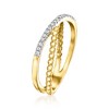 Ross-Simons 0.10 ct. t.w. Diamond Crisscross Beaded Ring in 18kt Gold Over Sterling - 3 of 4