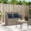 vidaXL Patio Bench with Cushions Gray Poly Rattan - 3 of 4