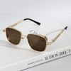 Anna-Kaci Unisex Geometric Square Sunglasses with Metal Frame and Industrial Side Bar Detailing - 3 of 3
