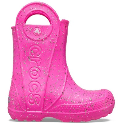 Crocs Kids Handle It Glitter Rain Boots C9 Pink Crush Target