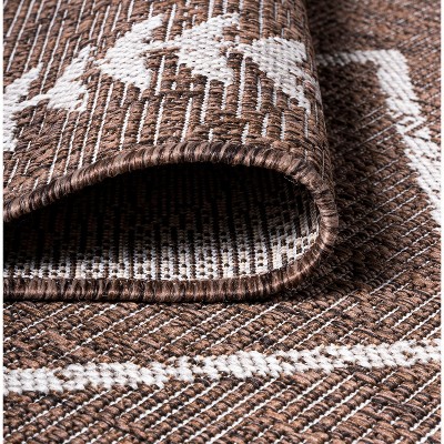 Handmade Boho-Chic Brown/Beige Trellis Synthetic 8' x 10' Area Rug