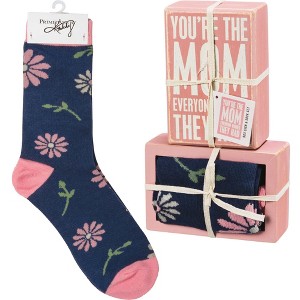 Home Decor 4.5 Inch Box Sign And Sock Set Mother's Day Socks Box Signs - 1 of 3