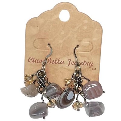 beige botswana agate on silver