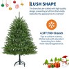 Artificial Christmas Tree, Realistic Spruce, Hinged Branches, Foldable Metal Stand, Holiday Home Decor, Green - 3 of 4