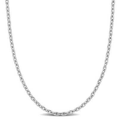 EVERLY JEWELRY | 14K Gold Diamond Cut Cable Necklace with Chain, 16 inc