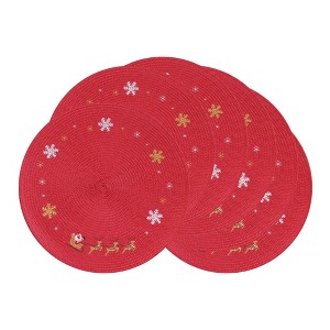 REGALWOVEN Farmhouse Placemats Set of 6 Woven Placemats Washable Kitchen Table Mat for Dining Table Decor and Holiday Party - 1 of 4